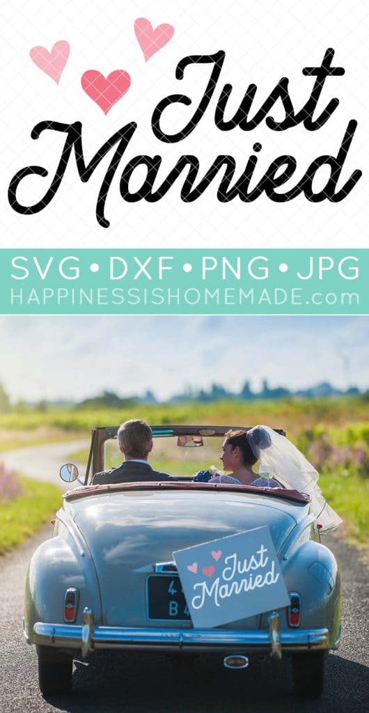 just married sign and free svg file