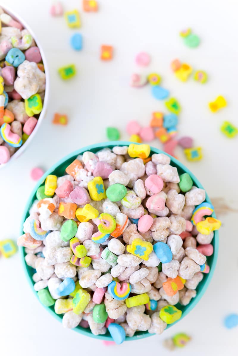 Lucky Charms Muddy Buddies - Happiness is Homemade