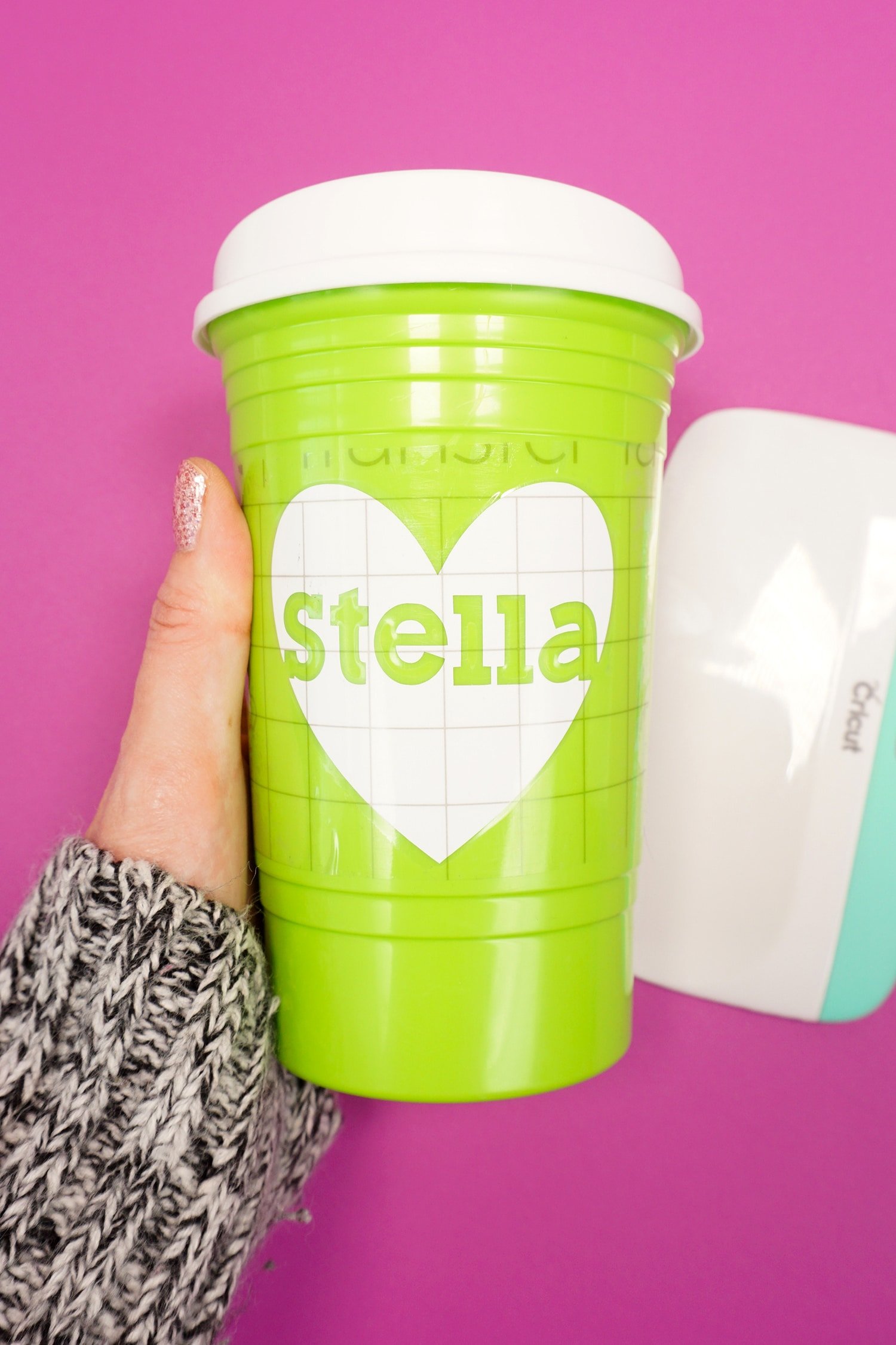 custom personalized cup made with cricut