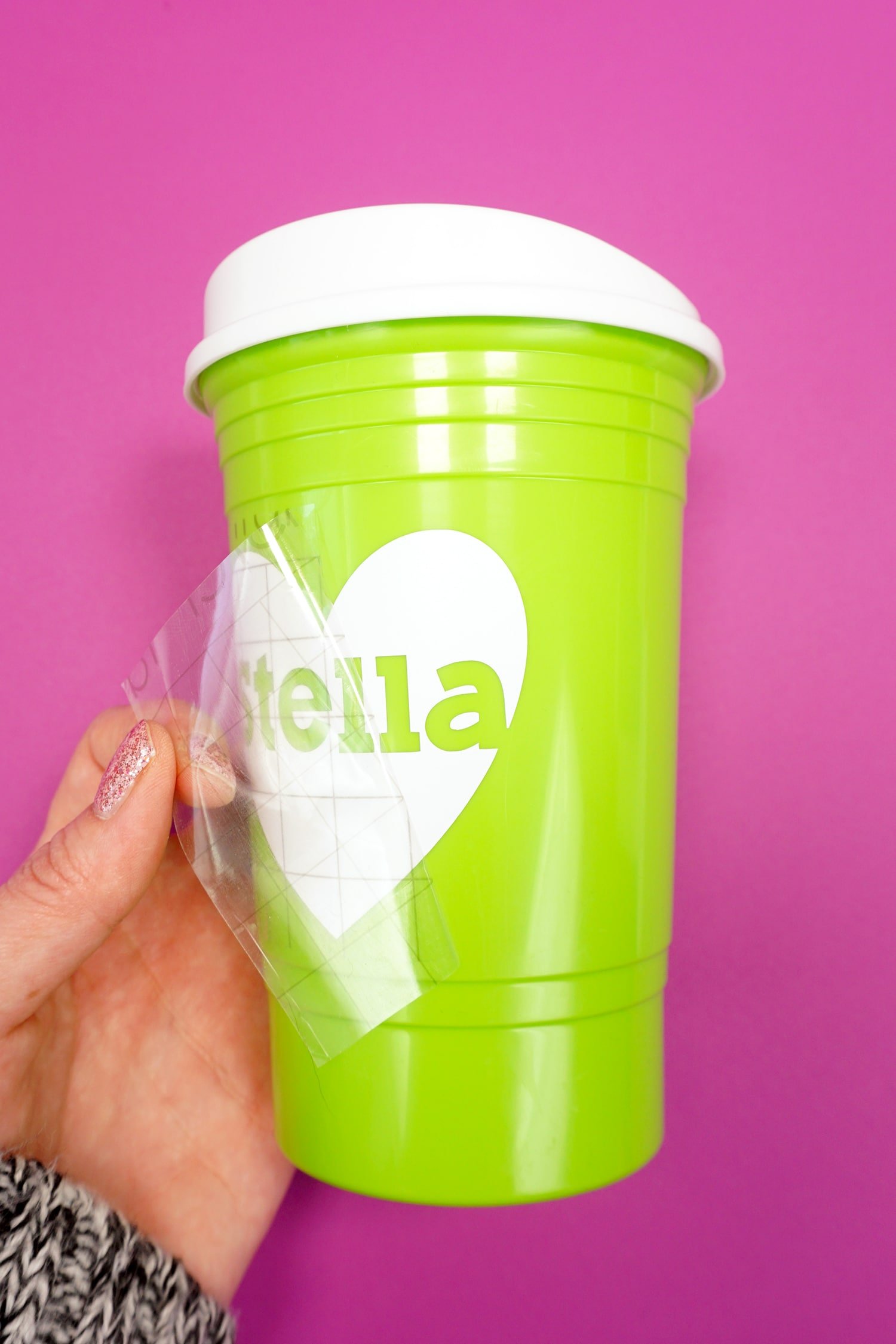 peeling custom personalized name design on party cup