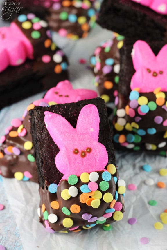 peeps in a blanket brownie treats 