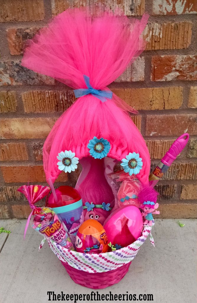 trolls hair shaped easter basket 