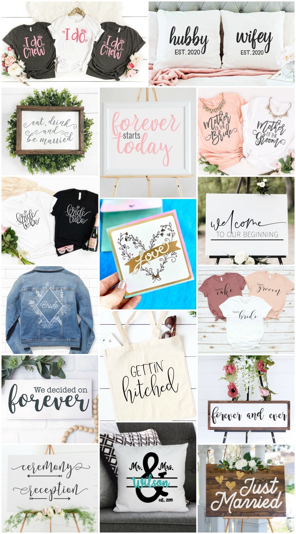 crafts made with free wedding file svg collection