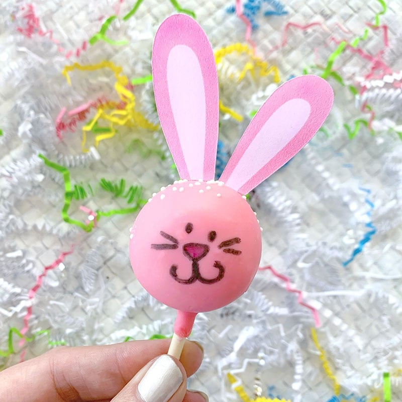 This image has an empty alt attribute; its file name is easter-bunny-cake-pop-jen-goode.jpg