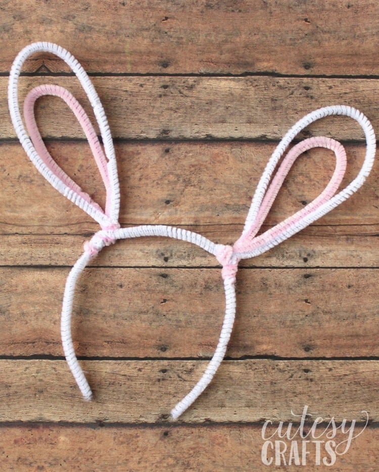 pipe cleaner bunny ear headband