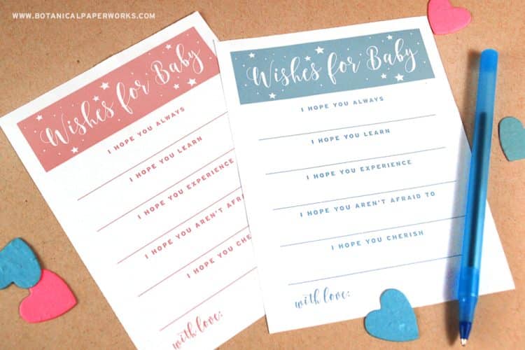 Wishes for baby printable