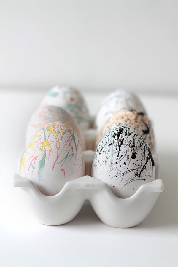 paint splattered easter eggs