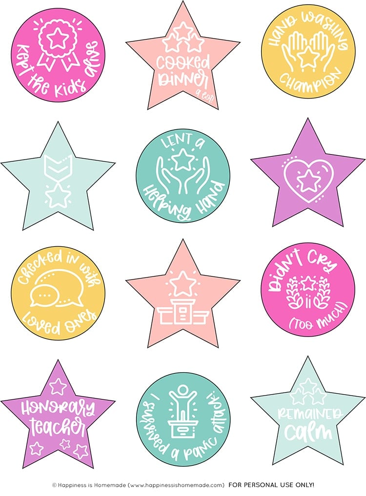 Adult Reward Stickers Free Printable Happiness Is Homemade