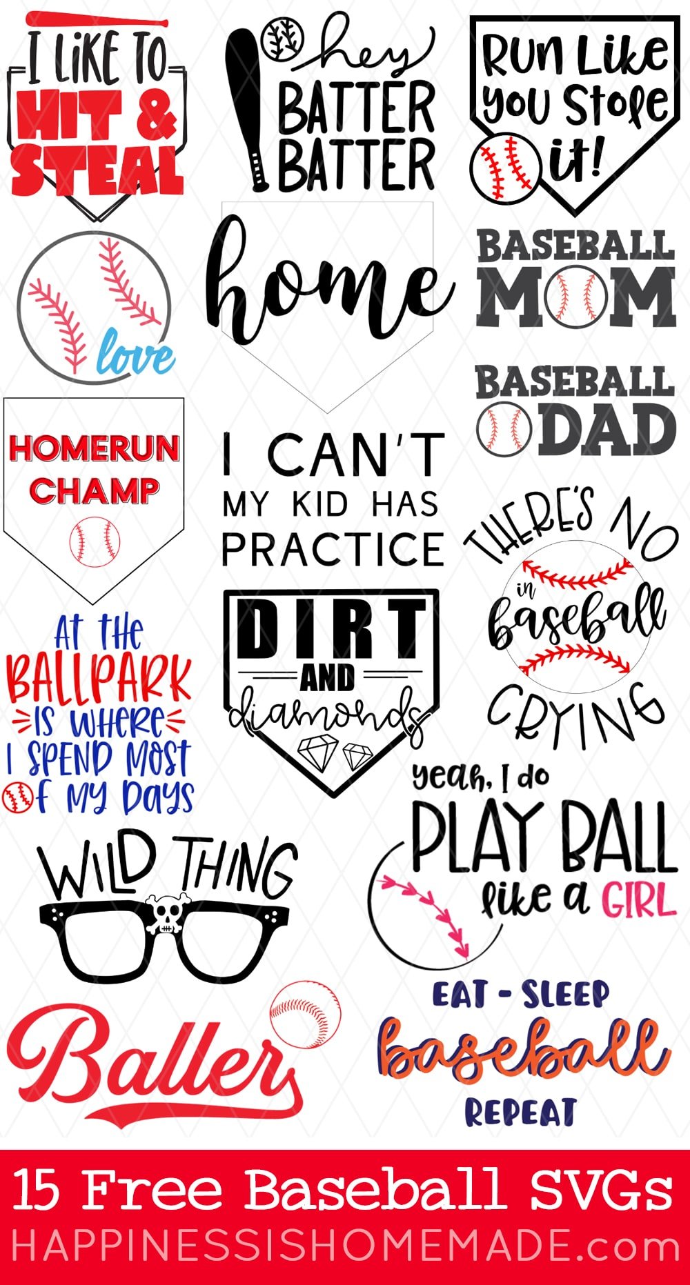 15 Free Baseball SVG Files for Cricut & Silhouette