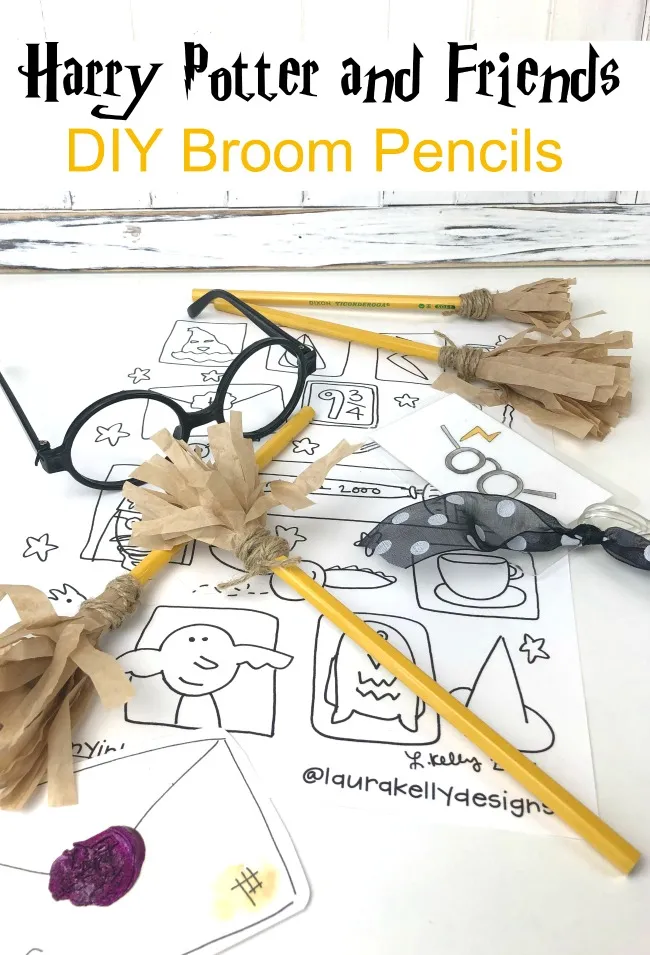 Harry potter broom stick pencil craft