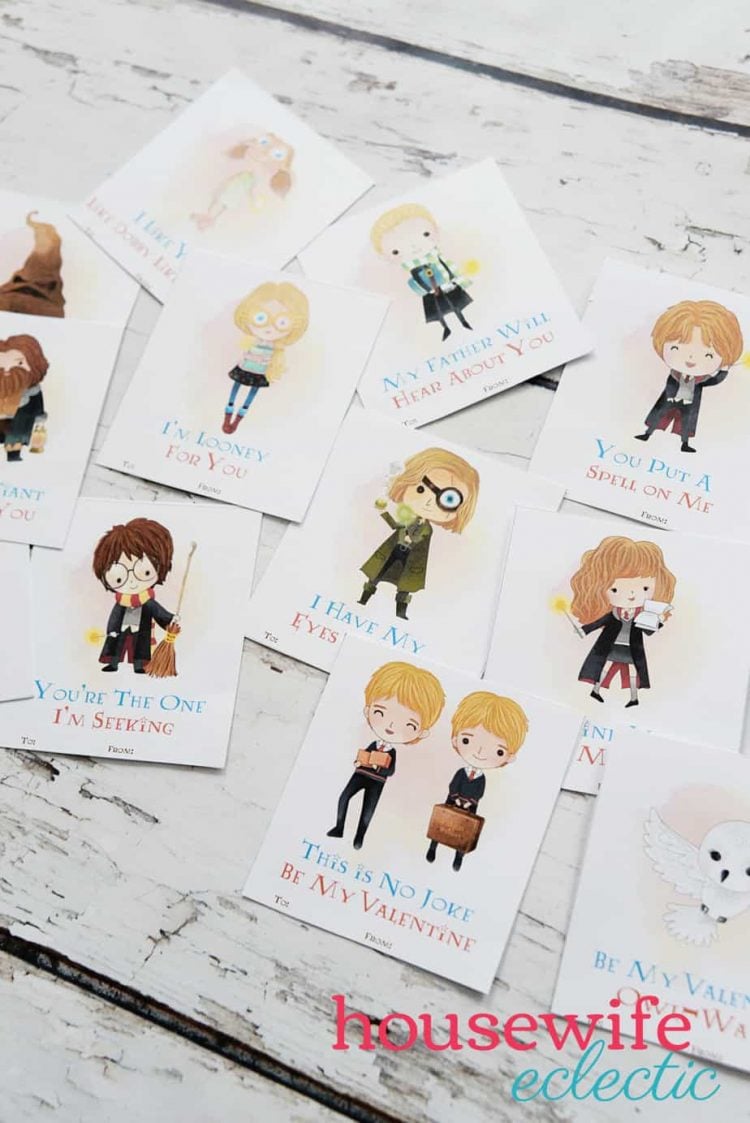 harry potter printable valentines day cards
