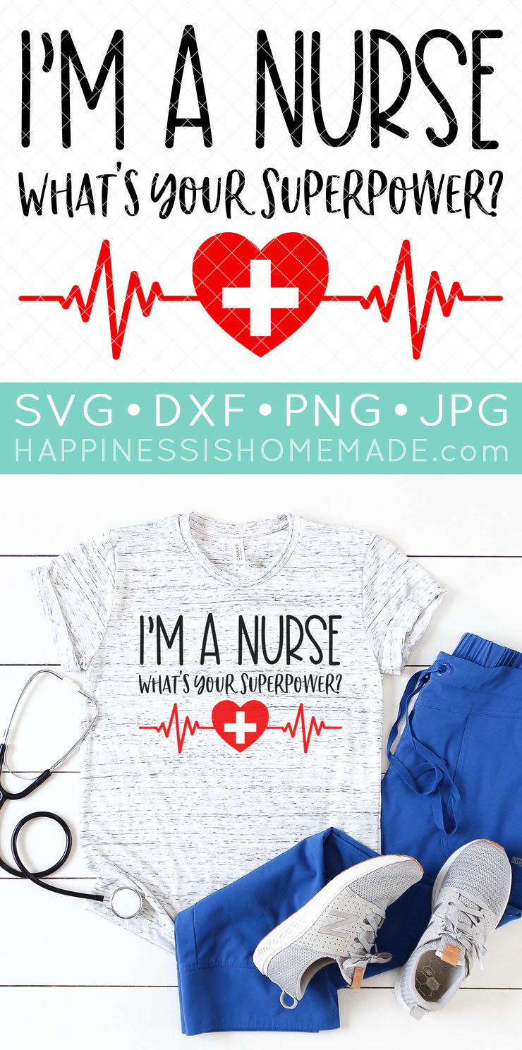 nurse superhero svg file and shirt with accessories