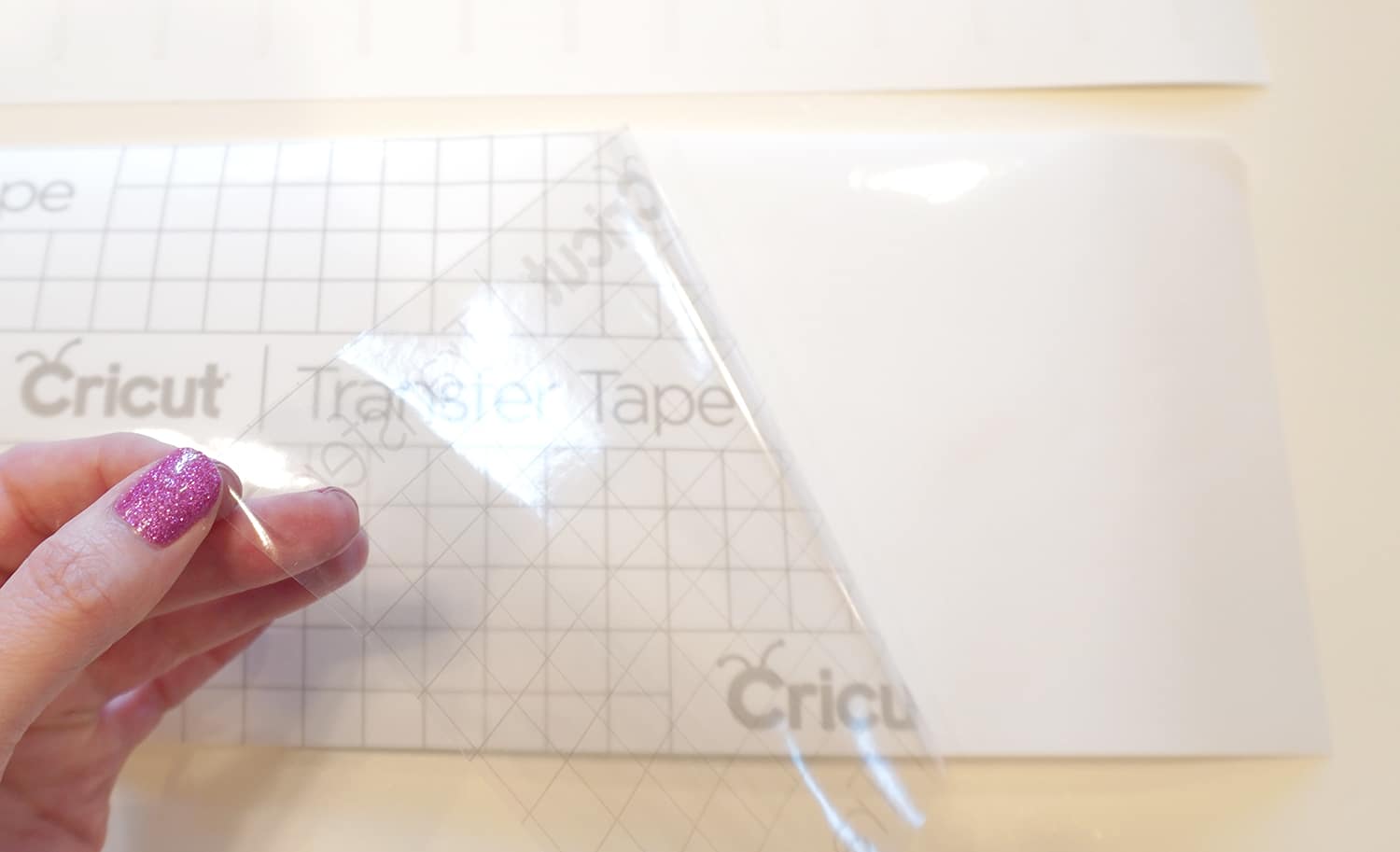 peeling transfer tape off of cut file