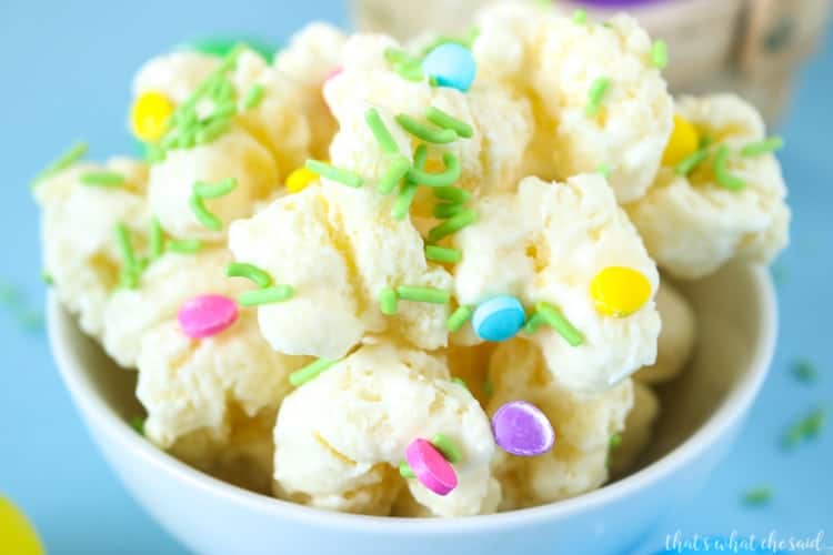 popcorn with sprinkles in a cup