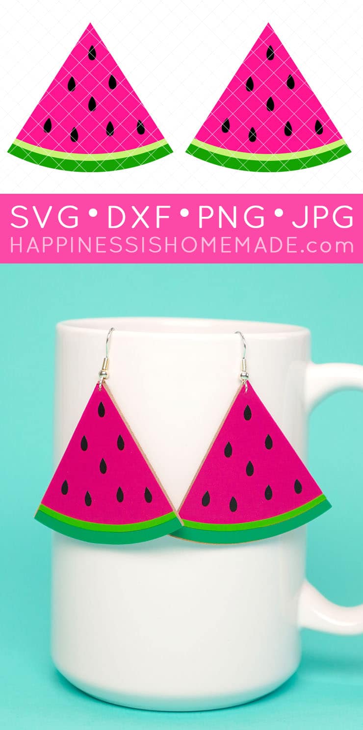 watermelon slice earrings svg file