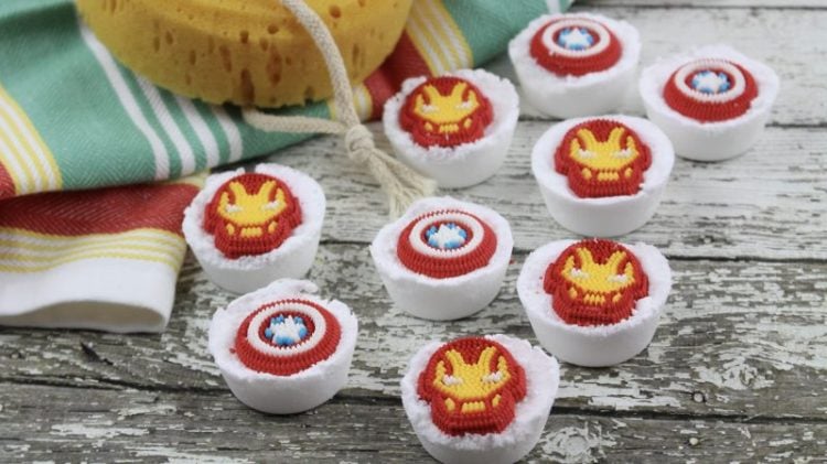 avengers bath bombs on table