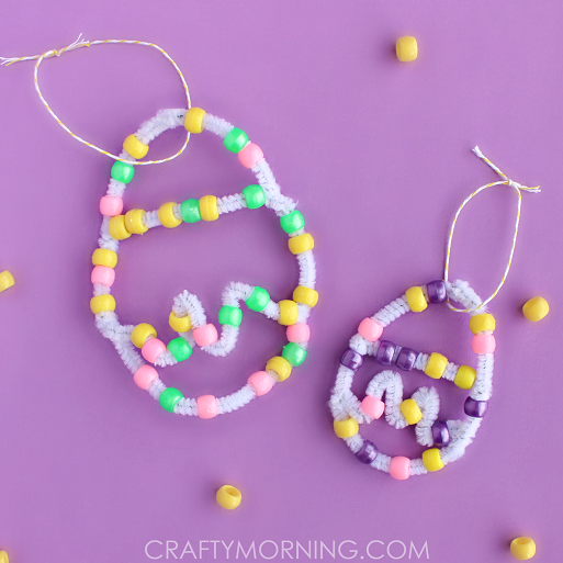 beaded easter egg pipe cleaner crafts