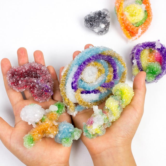 borax crystal art made from pipe cleaners