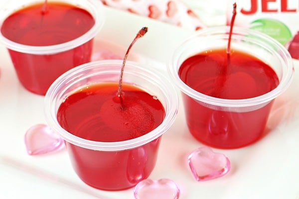 cherry vodka jello shots with hearts