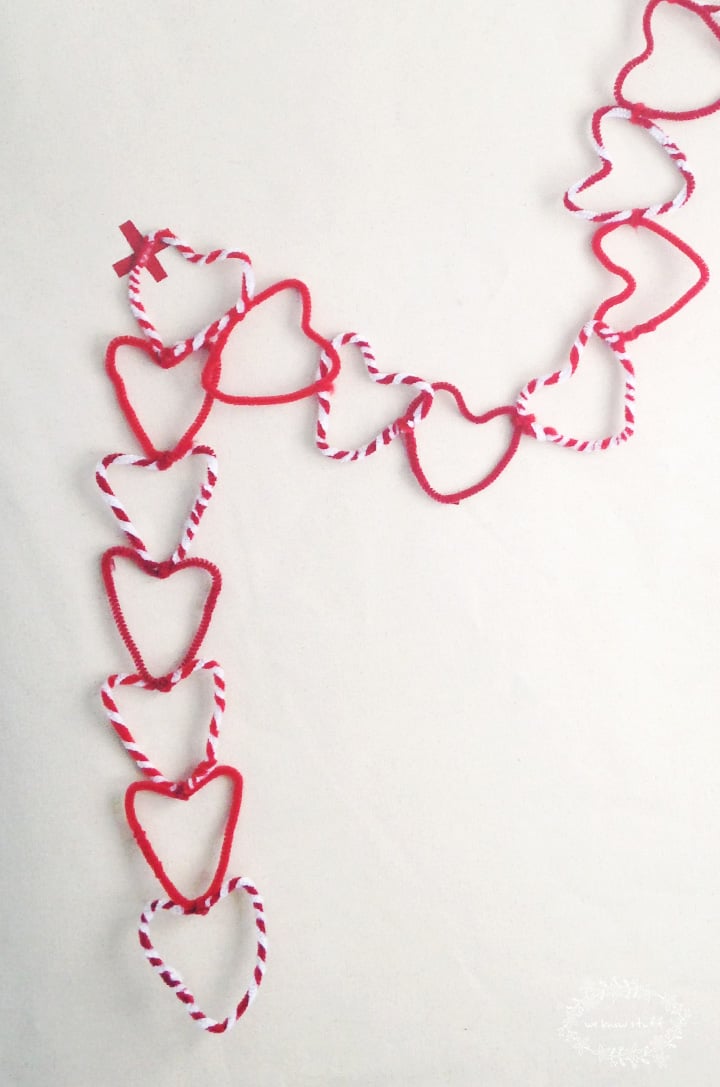 pipe cleaner heart garland