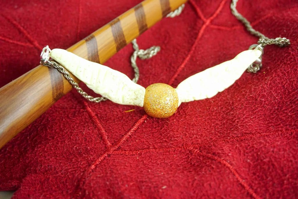 DIY golden snitch necklace