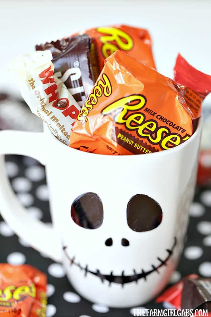 jack skellington face mug with candy 