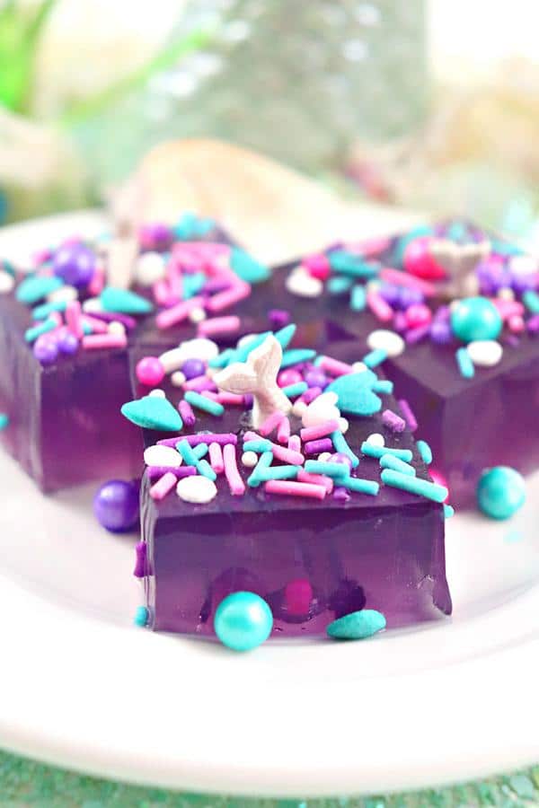 mermaid jello shots with sprinkles