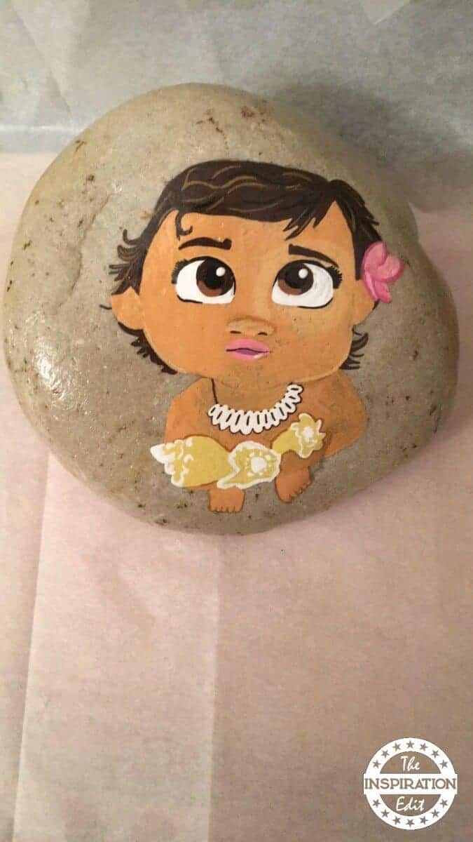 disney moana painted rock