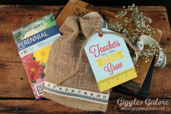 packet of seed gift tag for teachers