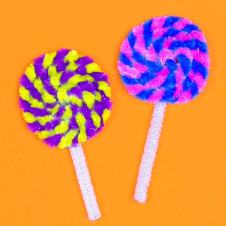 pipe cleaners made into lollipops