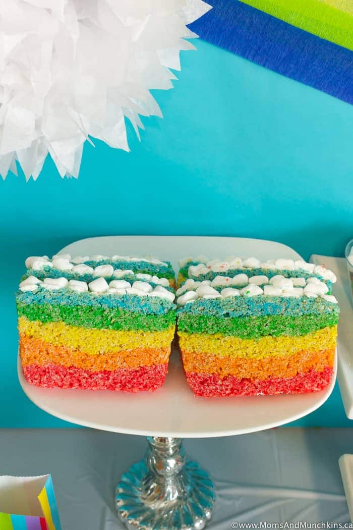 rainbow rice krispie cake 