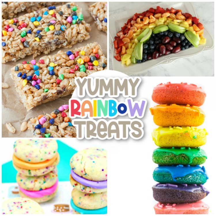 yummy rainbow treats collage 