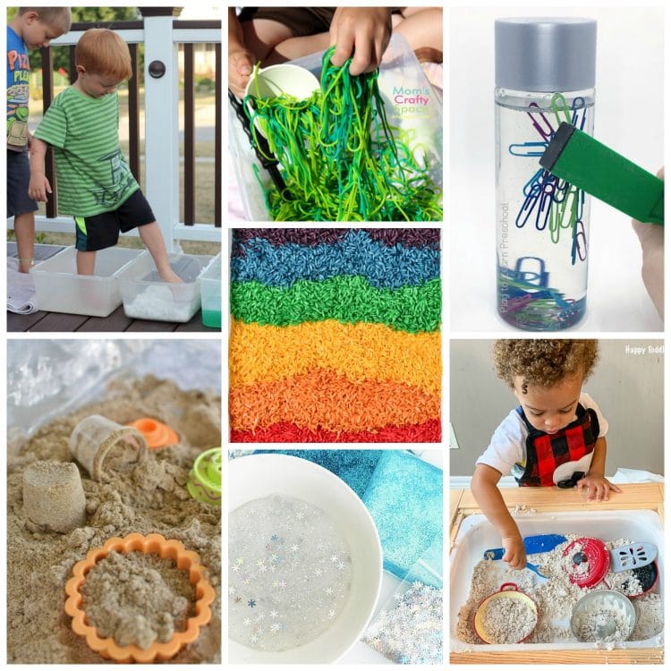 collage of sensory activities for kids