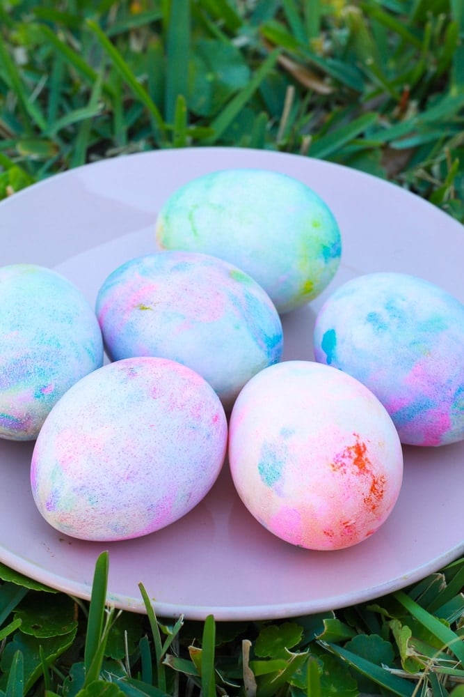 whipped cream tie dyed easter eggs