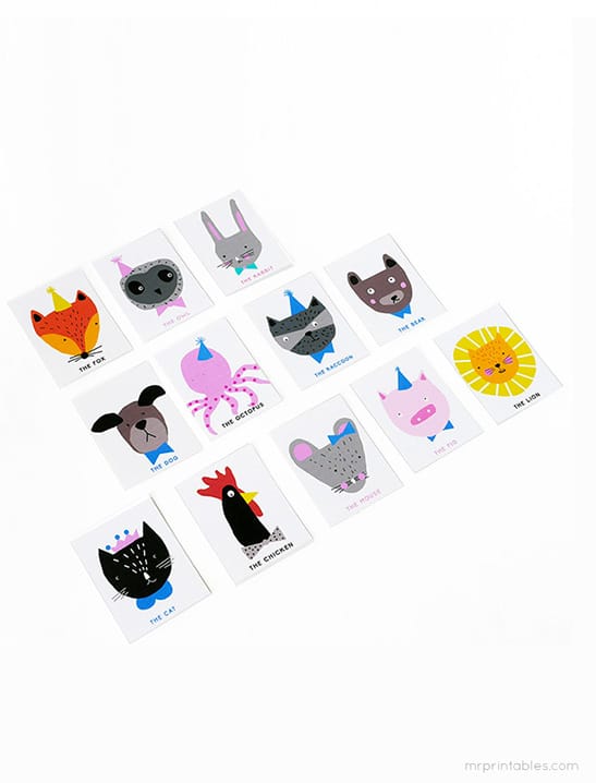 animal charades game free template