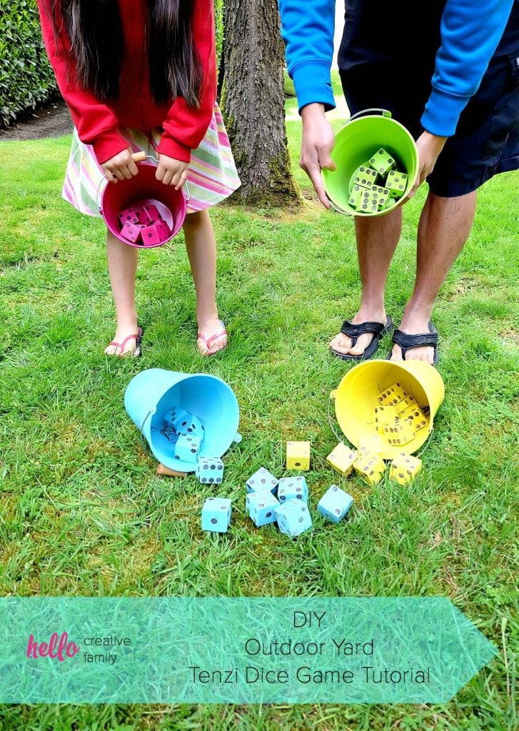 diy Tenzi game being played in backyard