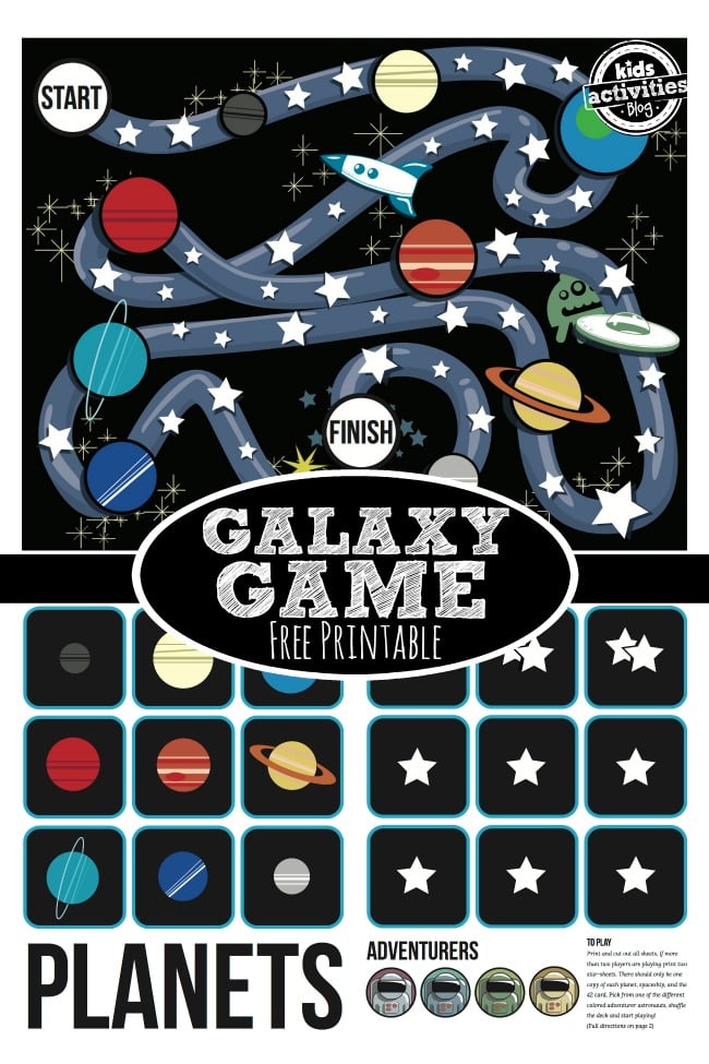 galaxy game for kids printable