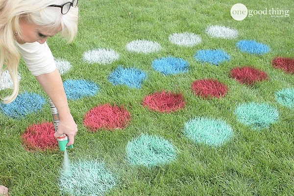 twister game circle sprayed onto lawn