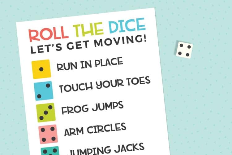 roll the dice exercise game for kids