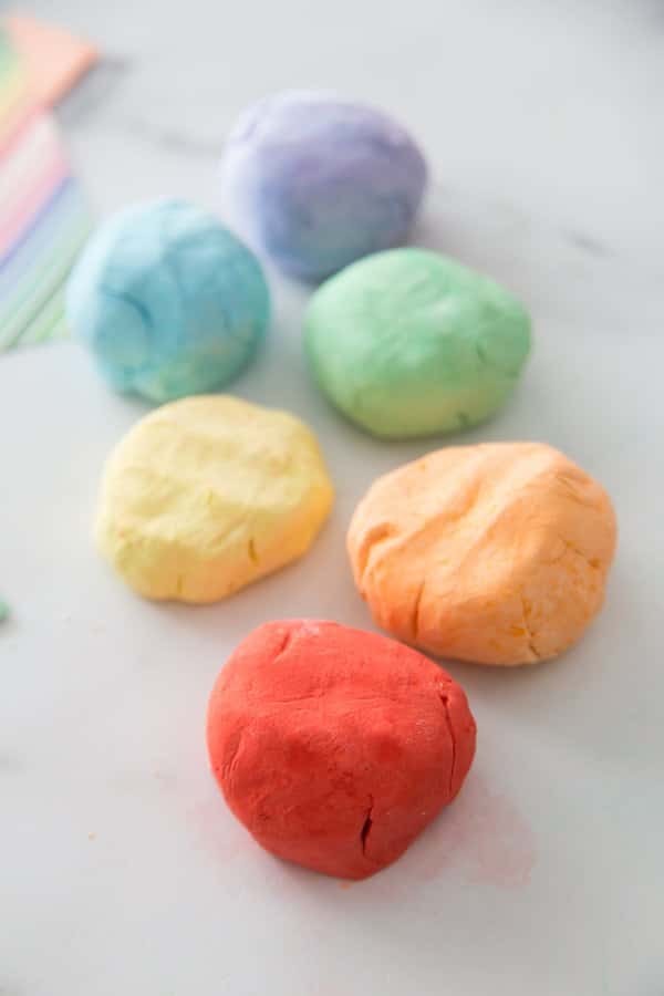 rainbow colored foam dough