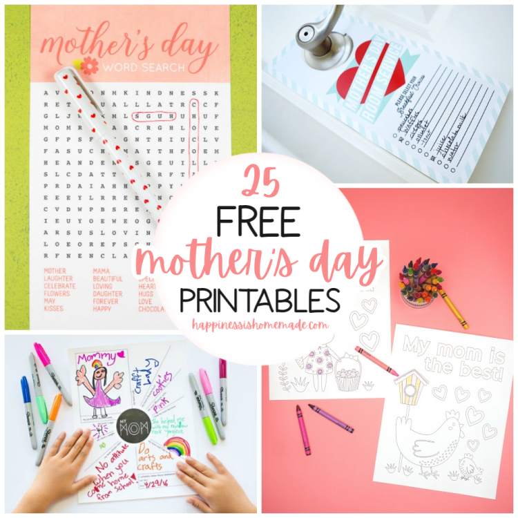 25 free mothers day printables