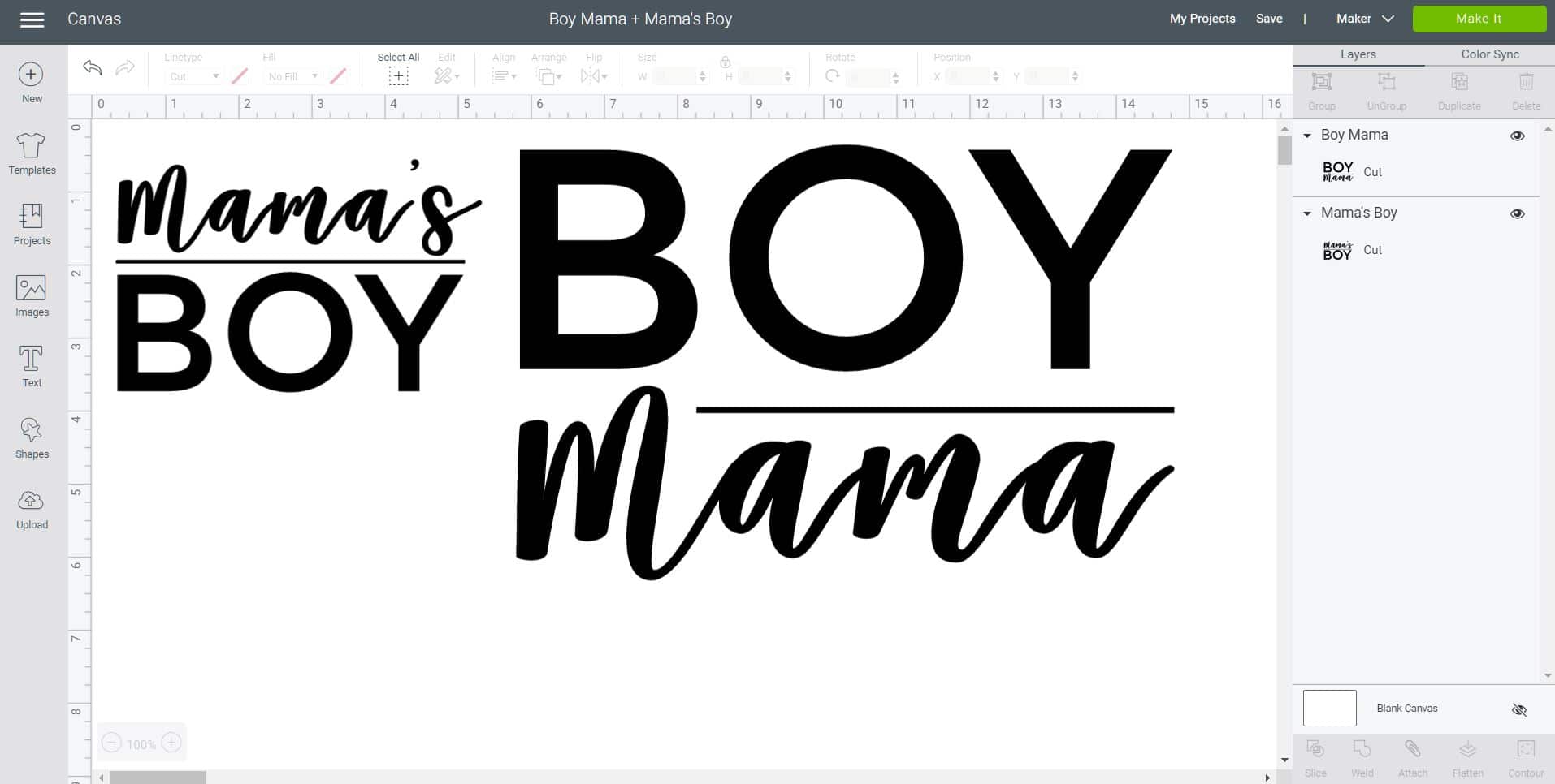 boy mama file in cricut design space