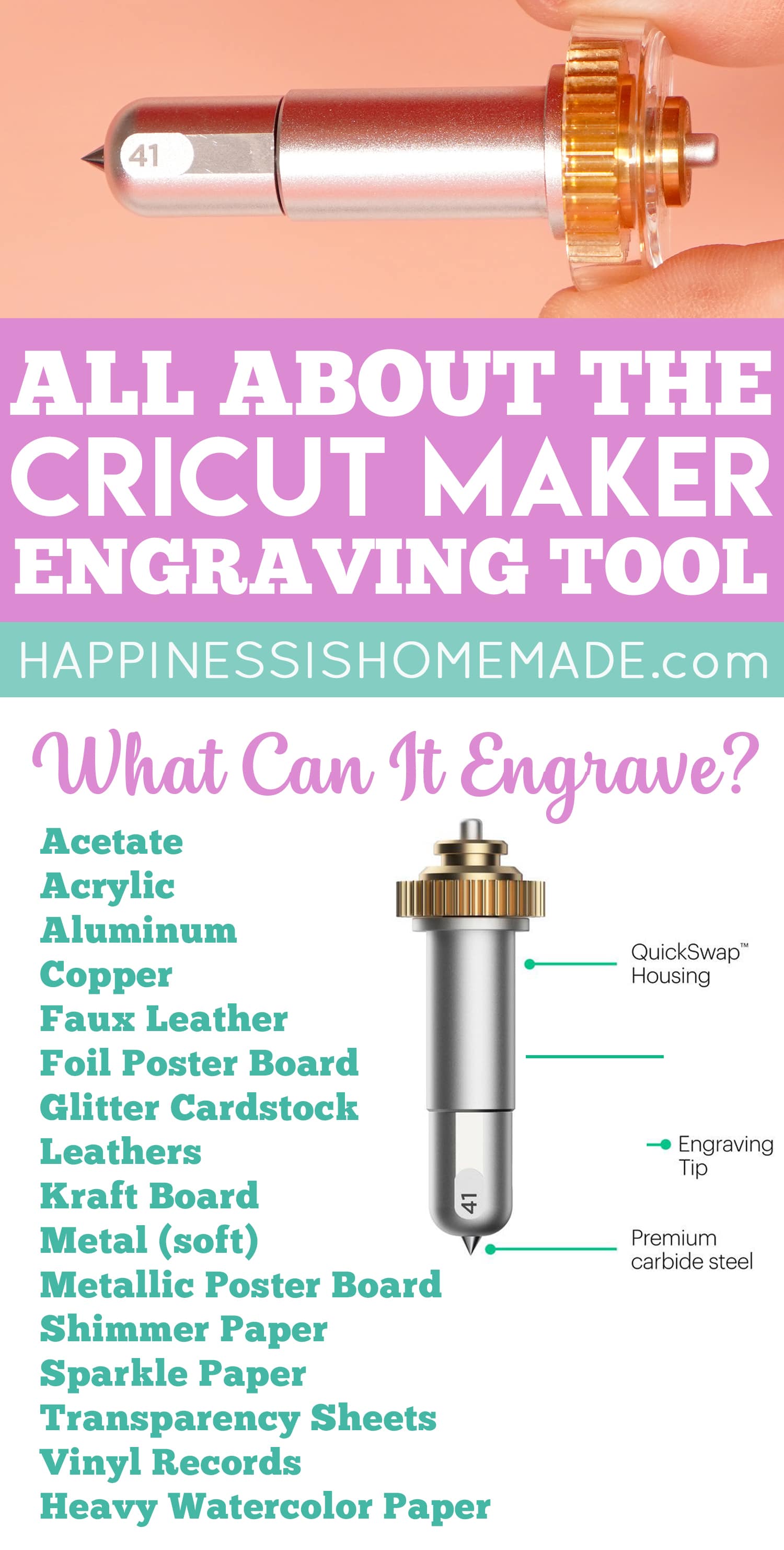 Engraving Tip + QuickSwap Housing for Cricut Maker Cutting