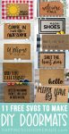 collage of doormat svg files on doormats