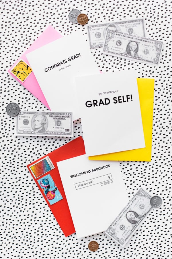 printable simple graduation cards with money 
