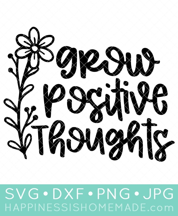 SVG file grow positive thoughts with flower
