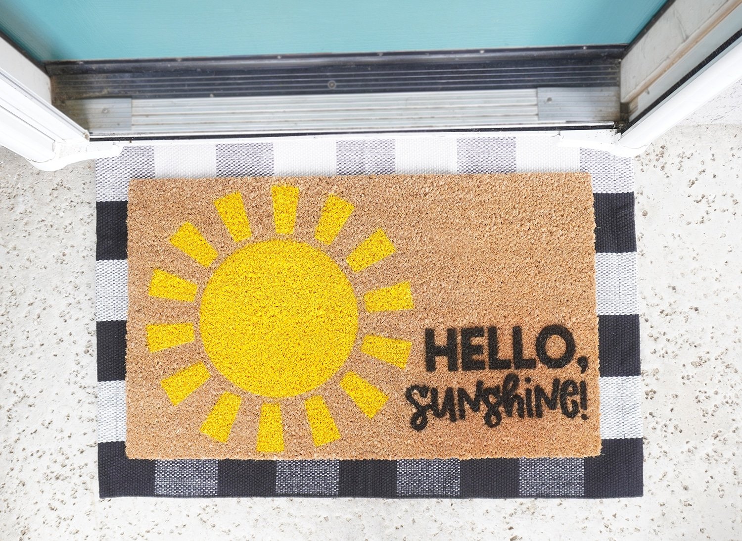 finished doormat project on door step