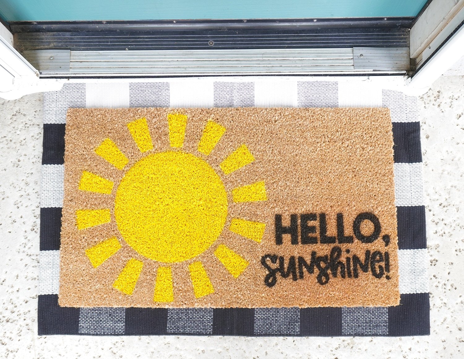 hello sunshine svg file on door mat