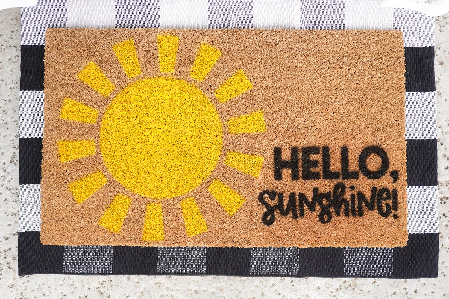 hello sunshine svg file on doormat