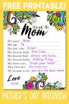 About My Mom Mother's Day printable interview questions